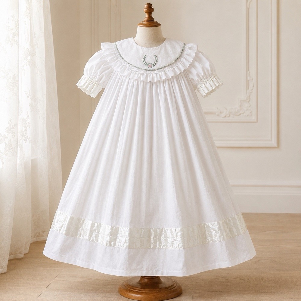 Strasburg Sheree Aust Girls 6 White Heirloom Flower Girl First Communion Dress